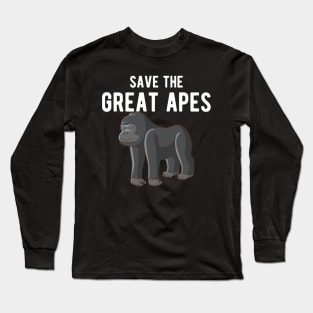 Great Ape - Save great apes Long Sleeve T-Shirt